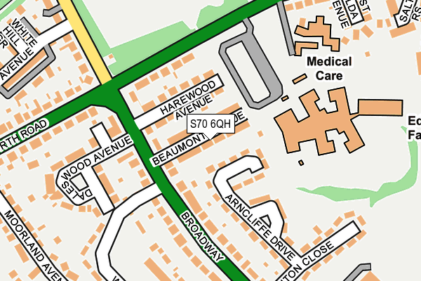 S70 6QH map - OS OpenMap – Local (Ordnance Survey)