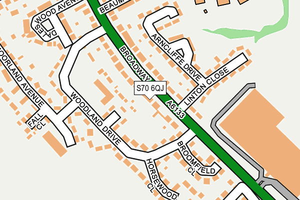 S70 6QJ map - OS OpenMap – Local (Ordnance Survey)