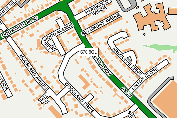 S70 6QL map - OS OpenMap – Local (Ordnance Survey)