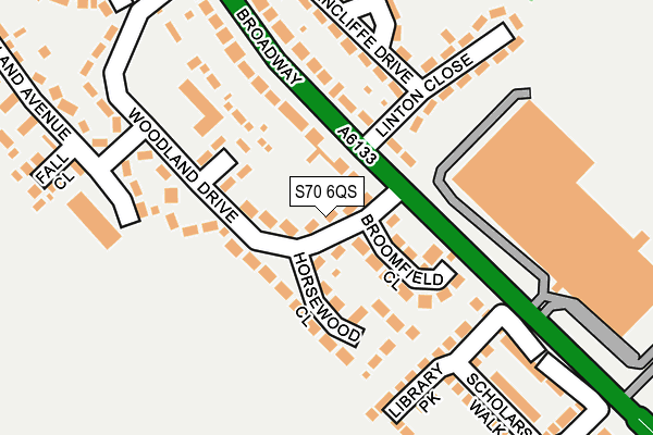 S70 6QS map - OS OpenMap – Local (Ordnance Survey)