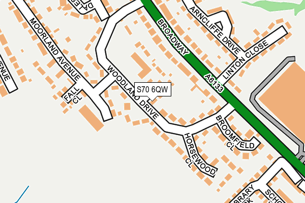 S70 6QW map - OS OpenMap – Local (Ordnance Survey)