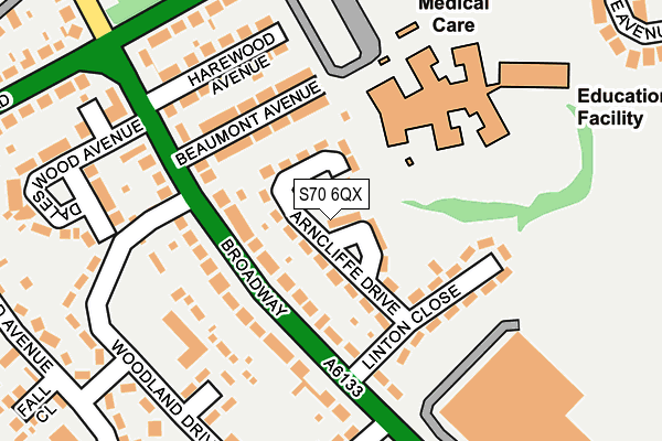 S70 6QX map - OS OpenMap – Local (Ordnance Survey)
