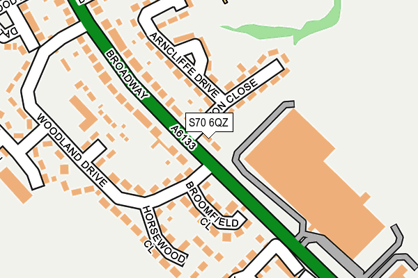 S70 6QZ map - OS OpenMap – Local (Ordnance Survey)