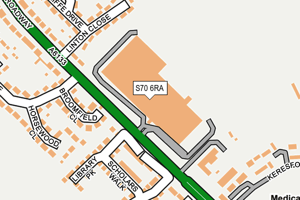 S70 6RA map - OS OpenMap – Local (Ordnance Survey)