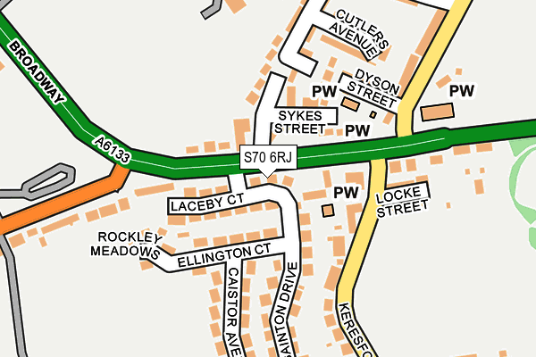 S70 6RJ map - OS OpenMap – Local (Ordnance Survey)