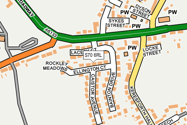 S70 6RL map - OS OpenMap – Local (Ordnance Survey)