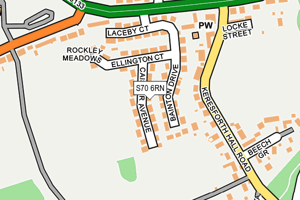 S70 6RN map - OS OpenMap – Local (Ordnance Survey)