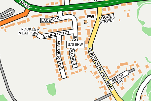 S70 6RW map - OS OpenMap – Local (Ordnance Survey)
