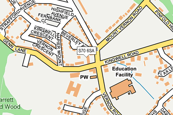 S70 6SA map - OS OpenMap – Local (Ordnance Survey)