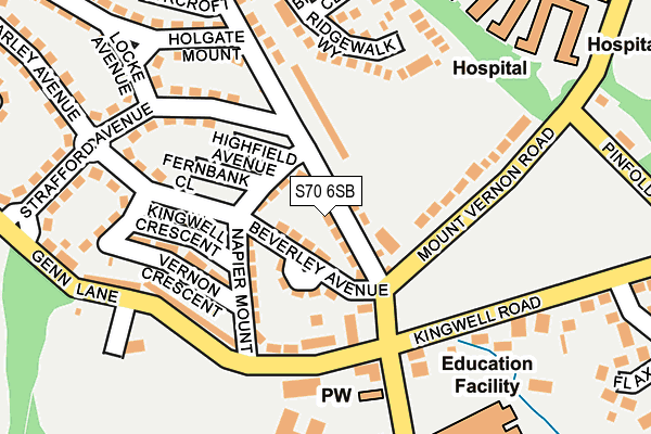 S70 6SB map - OS OpenMap – Local (Ordnance Survey)