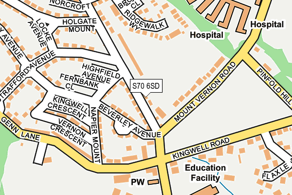 S70 6SD map - OS OpenMap – Local (Ordnance Survey)