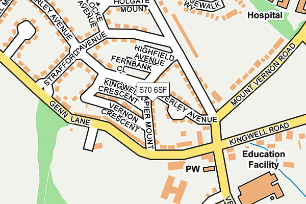 S70 6SF map - OS OpenMap – Local (Ordnance Survey)
