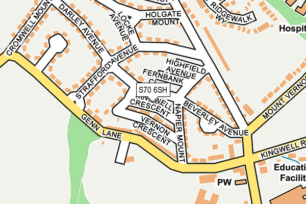 S70 6SH map - OS OpenMap – Local (Ordnance Survey)