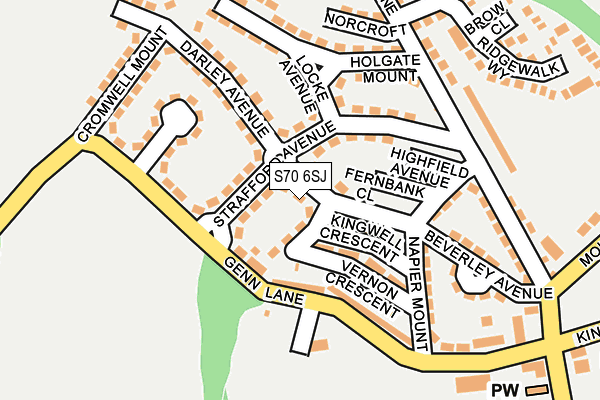 S70 6SJ map - OS OpenMap – Local (Ordnance Survey)