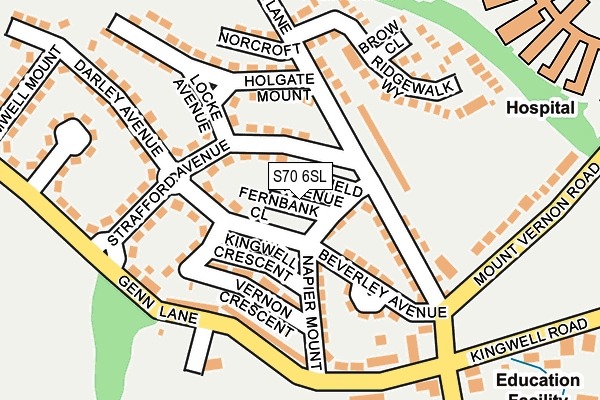 S70 6SL map - OS OpenMap – Local (Ordnance Survey)