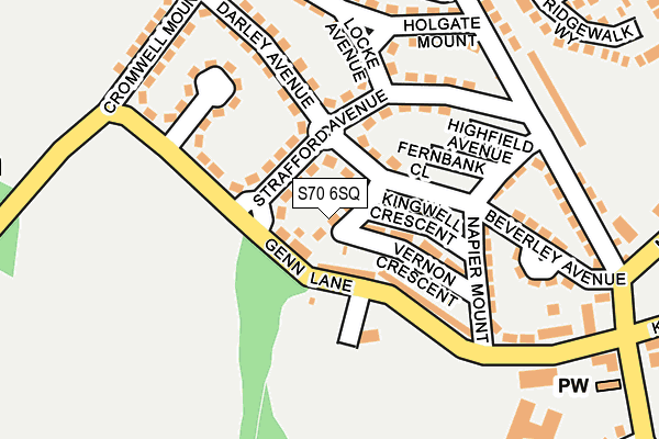 S70 6SQ map - OS OpenMap – Local (Ordnance Survey)