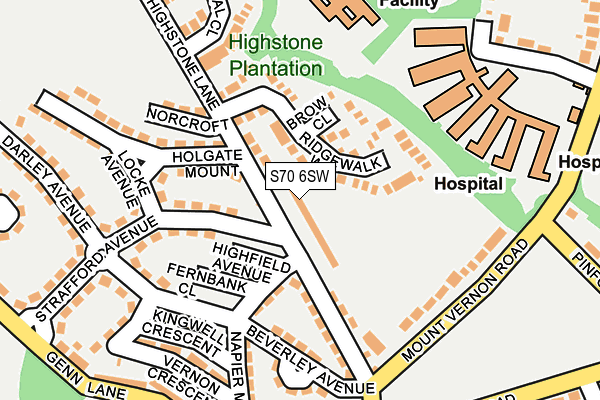 S70 6SW map - OS OpenMap – Local (Ordnance Survey)