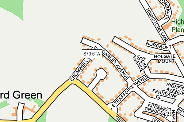 S70 6TA map - OS OpenMap – Local (Ordnance Survey)