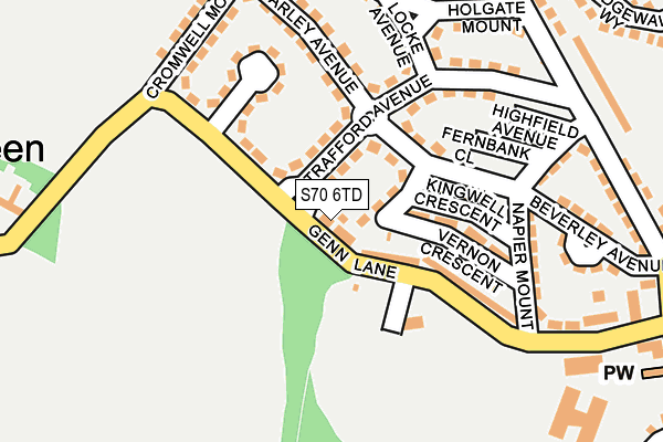 S70 6TD map - OS OpenMap – Local (Ordnance Survey)