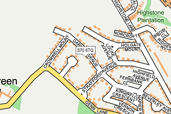 S70 6TQ map - OS OpenMap – Local (Ordnance Survey)