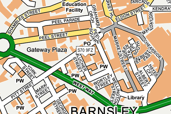S70 9FZ map - OS OpenMap – Local (Ordnance Survey)