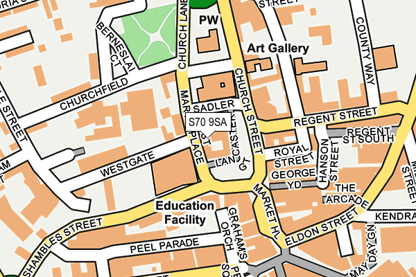 S70 9SA map - OS OpenMap – Local (Ordnance Survey)