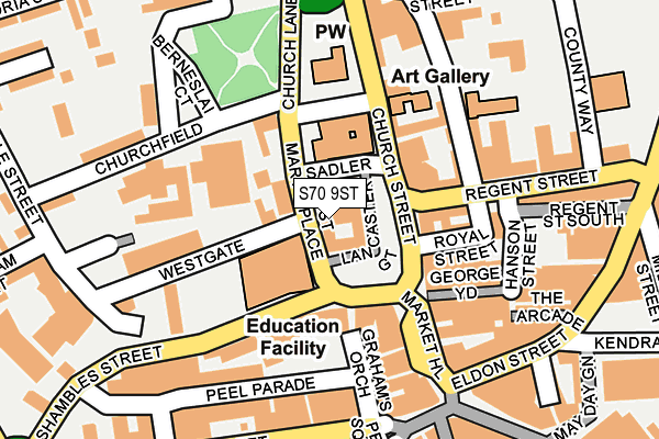 S70 9ST map - OS OpenMap – Local (Ordnance Survey)