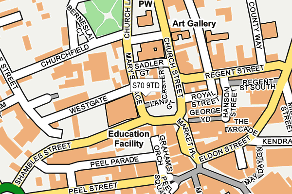 S70 9TD map - OS OpenMap – Local (Ordnance Survey)