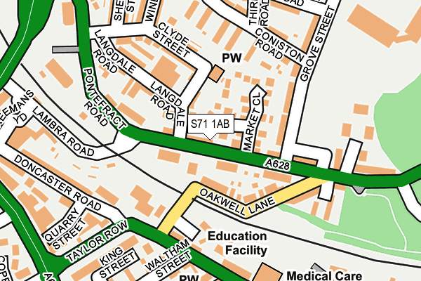 S71 1AB map - OS OpenMap – Local (Ordnance Survey)