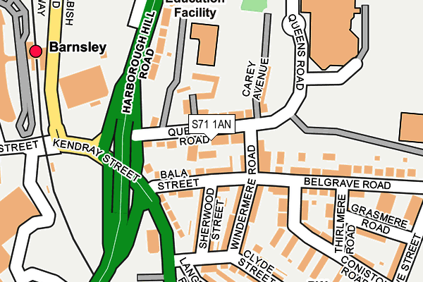 S71 1AN map - OS OpenMap – Local (Ordnance Survey)