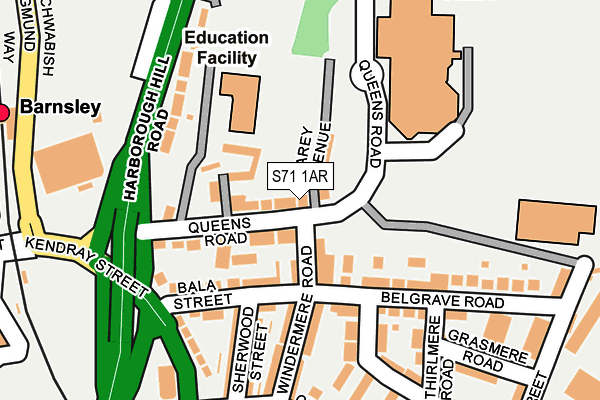 S71 1AR map - OS OpenMap – Local (Ordnance Survey)