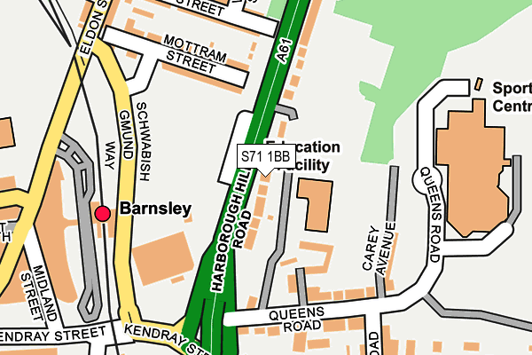 S71 1BB map - OS OpenMap – Local (Ordnance Survey)