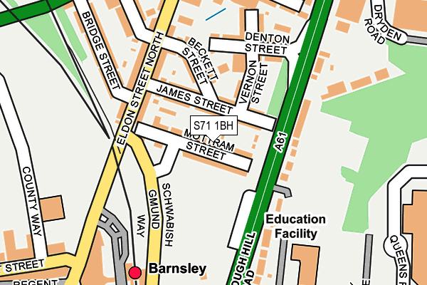 S71 1BH map - OS OpenMap – Local (Ordnance Survey)