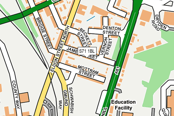 S71 1BL map - OS OpenMap – Local (Ordnance Survey)