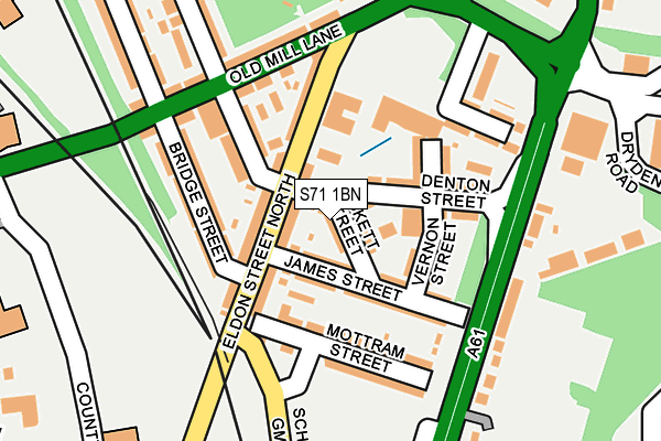 S71 1BN map - OS OpenMap – Local (Ordnance Survey)