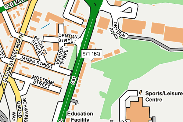 S71 1BQ map - OS OpenMap – Local (Ordnance Survey)