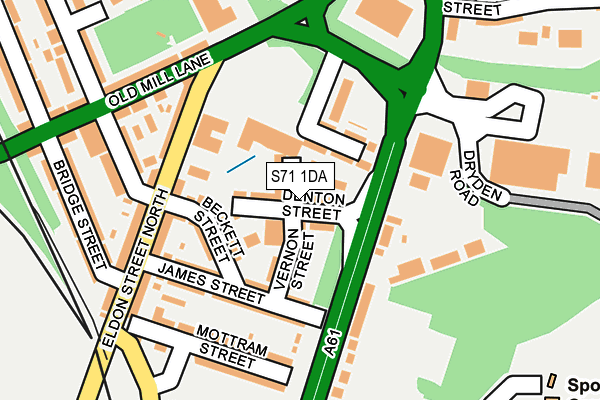 S71 1DA map - OS OpenMap – Local (Ordnance Survey)