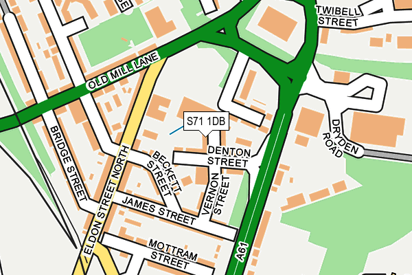 S71 1DB map - OS OpenMap – Local (Ordnance Survey)