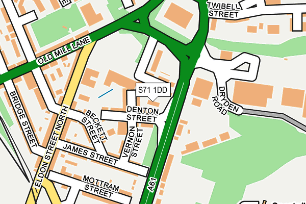 S71 1DD map - OS OpenMap – Local (Ordnance Survey)