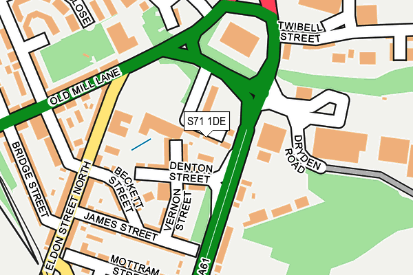 S71 1DE map - OS OpenMap – Local (Ordnance Survey)