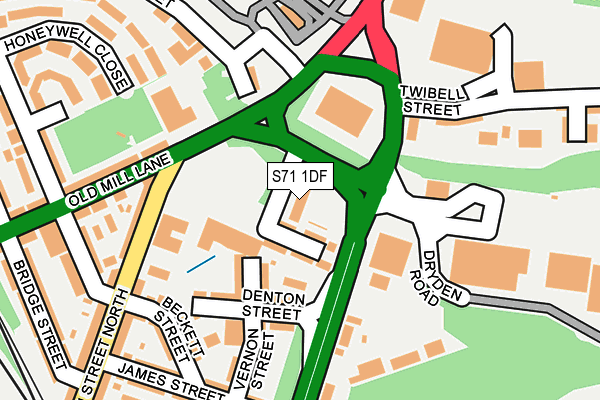 S71 1DF map - OS OpenMap – Local (Ordnance Survey)