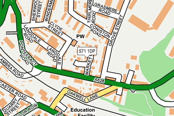S71 1DP map - OS OpenMap – Local (Ordnance Survey)