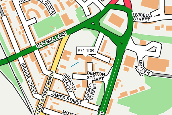 S71 1DR map - OS OpenMap – Local (Ordnance Survey)