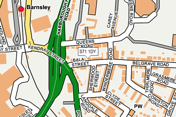 S71 1DY map - OS OpenMap – Local (Ordnance Survey)