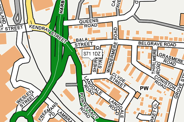 S71 1DZ map - OS OpenMap – Local (Ordnance Survey)