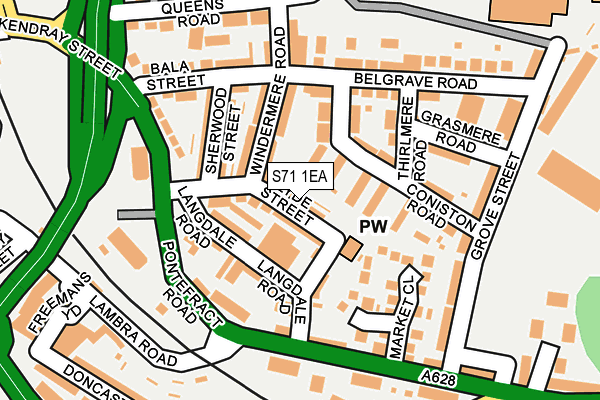 S71 1EA map - OS OpenMap – Local (Ordnance Survey)