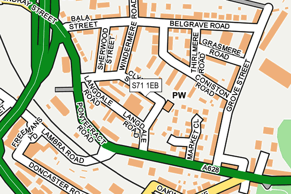 S71 1EB map - OS OpenMap – Local (Ordnance Survey)
