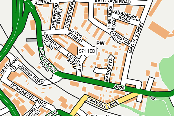 S71 1ED map - OS OpenMap – Local (Ordnance Survey)