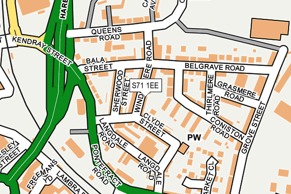 S71 1EE map - OS OpenMap – Local (Ordnance Survey)