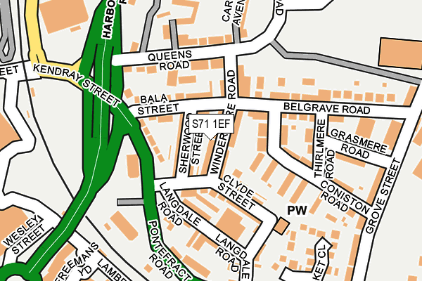S71 1EF map - OS OpenMap – Local (Ordnance Survey)